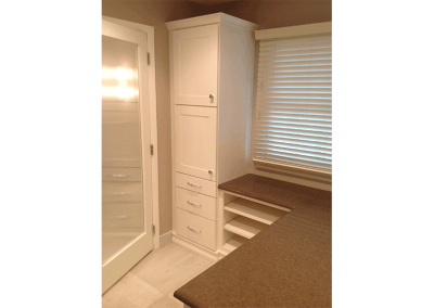 We love the frosted glass door leading into this closet.